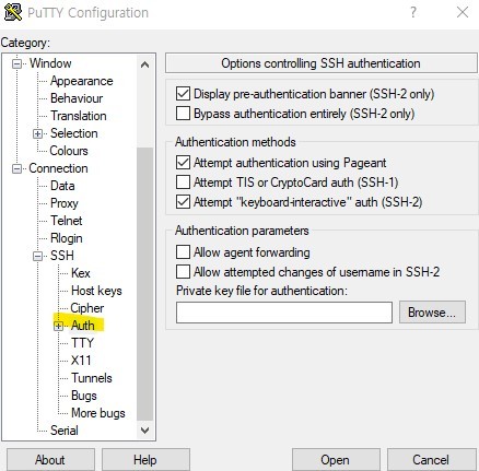 configure putty