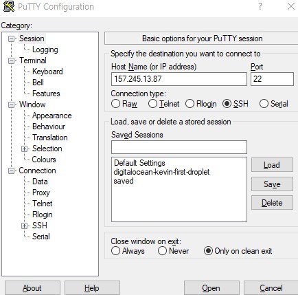 configure putty